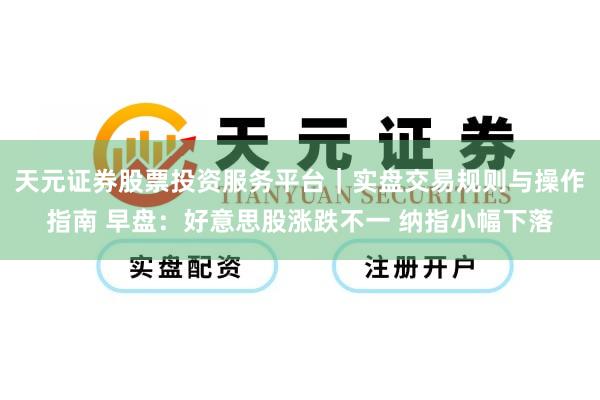 天元证券股票投资服务平台｜实盘交易规则与操作指南 早盘：好意思股涨跌不一 纳指小幅下落